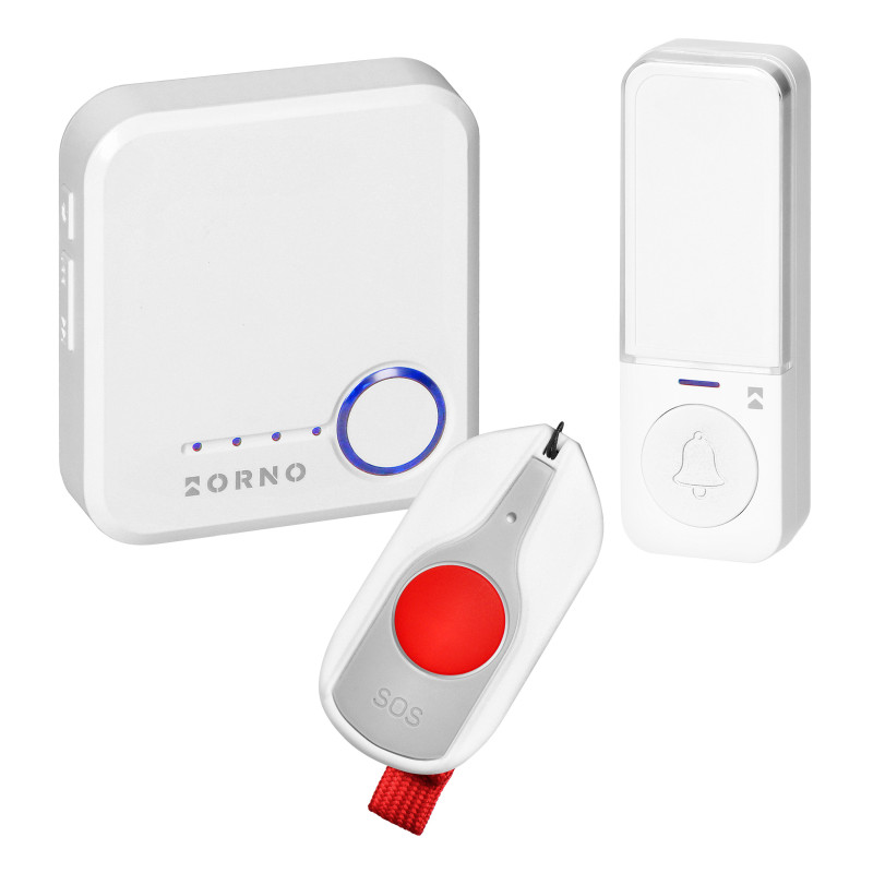 JAG FORTSÄTTER AC SOS, trådlös nätverksringklocka, Wi-Fi, batterilös ingångsknapp, batteridriven SOS-knapp, inlärningssystem, 52