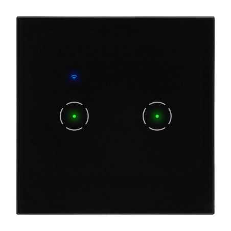 Infälld dubbel WiFi-strömbrytare Tuya Smart Home, svart