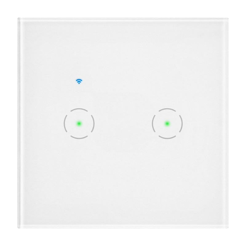 Inbyggnad dubbel WiFi-strömbrytare Tuya Smart Home, vit