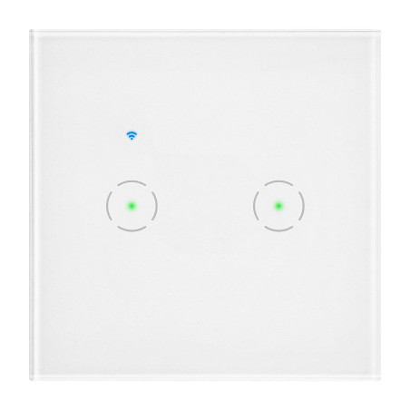Inbyggnad dubbel WiFi-strömbrytare Tuya Smart Home, vit