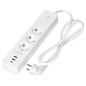 Förlängningssladd med 3 jordade Schuko-uttag och 2xUSB-strömbrytare, Tuya Smart Wi-Fi, vit