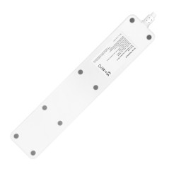 Förlängningssladd med 3 jordade Schuko-uttag och 2xUSB-strömbrytare, Tuya Smart Wi-Fi, vit