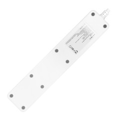 Förlängningssladd med 3 jordade uttag och 2xUSB-strömbrytare, Tuya Smart Wi-Fi, vit.