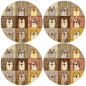 Set med runda bordsunderlägg 4D - PEXESO BEIGE