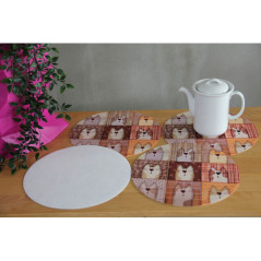 Set med runda bordsunderlägg 4D - PEXESO BEIGE | HandlaSmidigt.se
