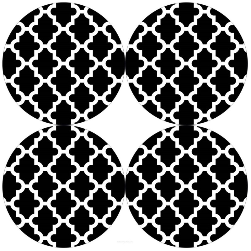 Set med runda bordsunderlägg 4D - MAROCO NIGHT