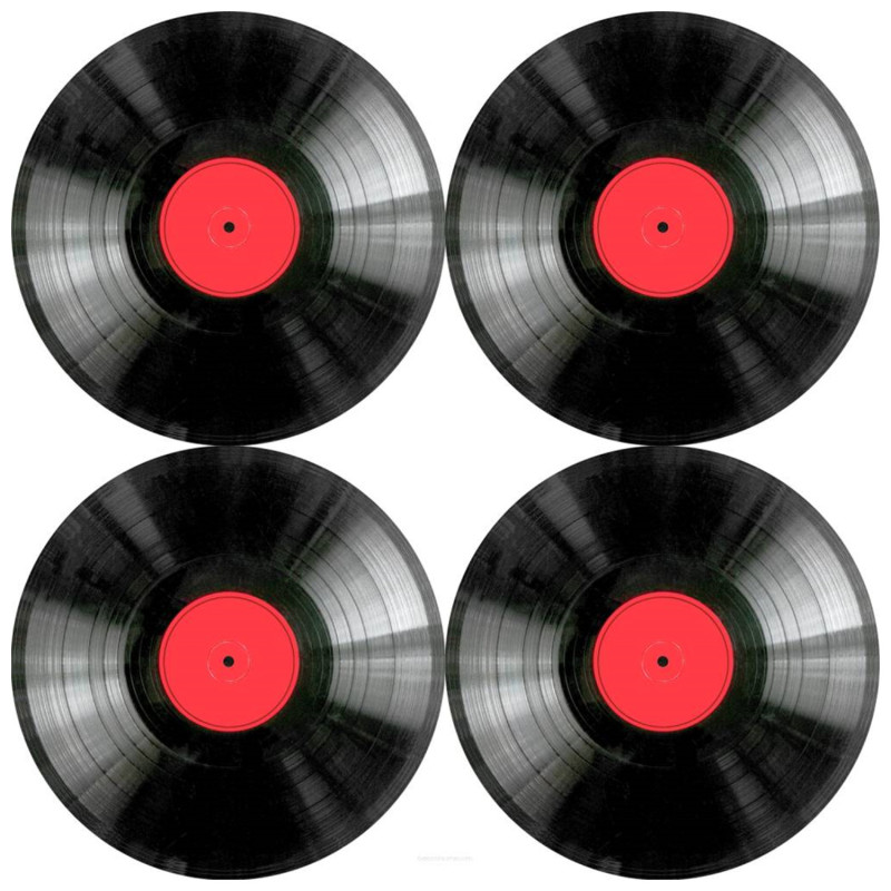 Set med runda bordsunderlägg 4D - VINYL