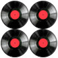 Set med runda bordsunderlägg 4D - VINYL