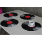 Set med runda bordsunderlägg 4D - VINYL