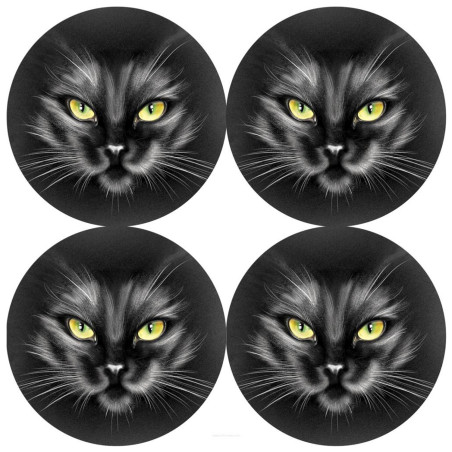 Set med fyra runda underlägg - NERO | HandlaSmidigt.se