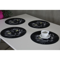 Set med fyra runda underlägg - NERO