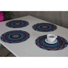 Set med fyra runda underlägg - BARCELONA