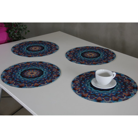Set med fyra runda underlägg - BARCELONA