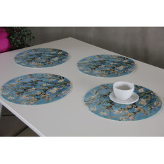 Set med fyra runda underlägg - ALMOND
