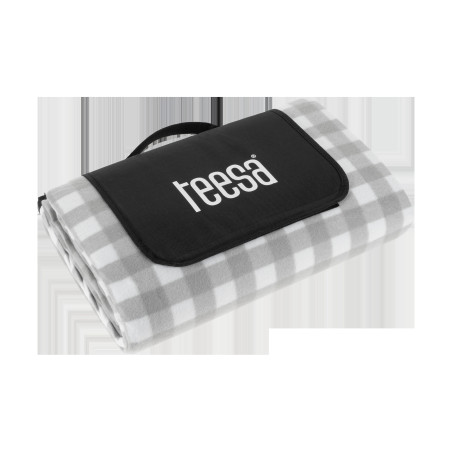 Picknickfilt med isolering 200x200 cm TEESA - grå rutig