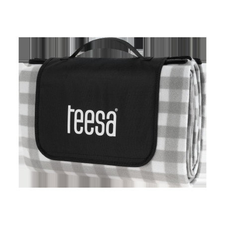 Picknickfilt med isolering 200x200 cm TEESA - grå rutig