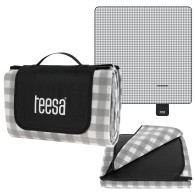 Picknickfilt med isolering 200x200 cm TEESA - grå rutig