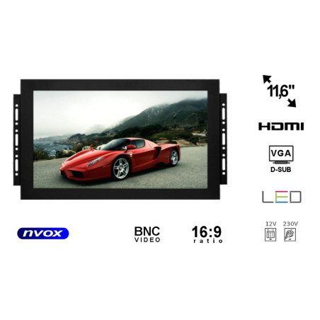 Monitor öppen ram ips led 12 tum med VGA HDMI BNC AV-ingång.