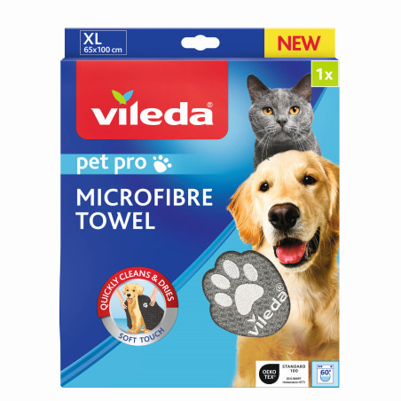 Handduk i mikrofiber XL, Vileda, Pet Pro