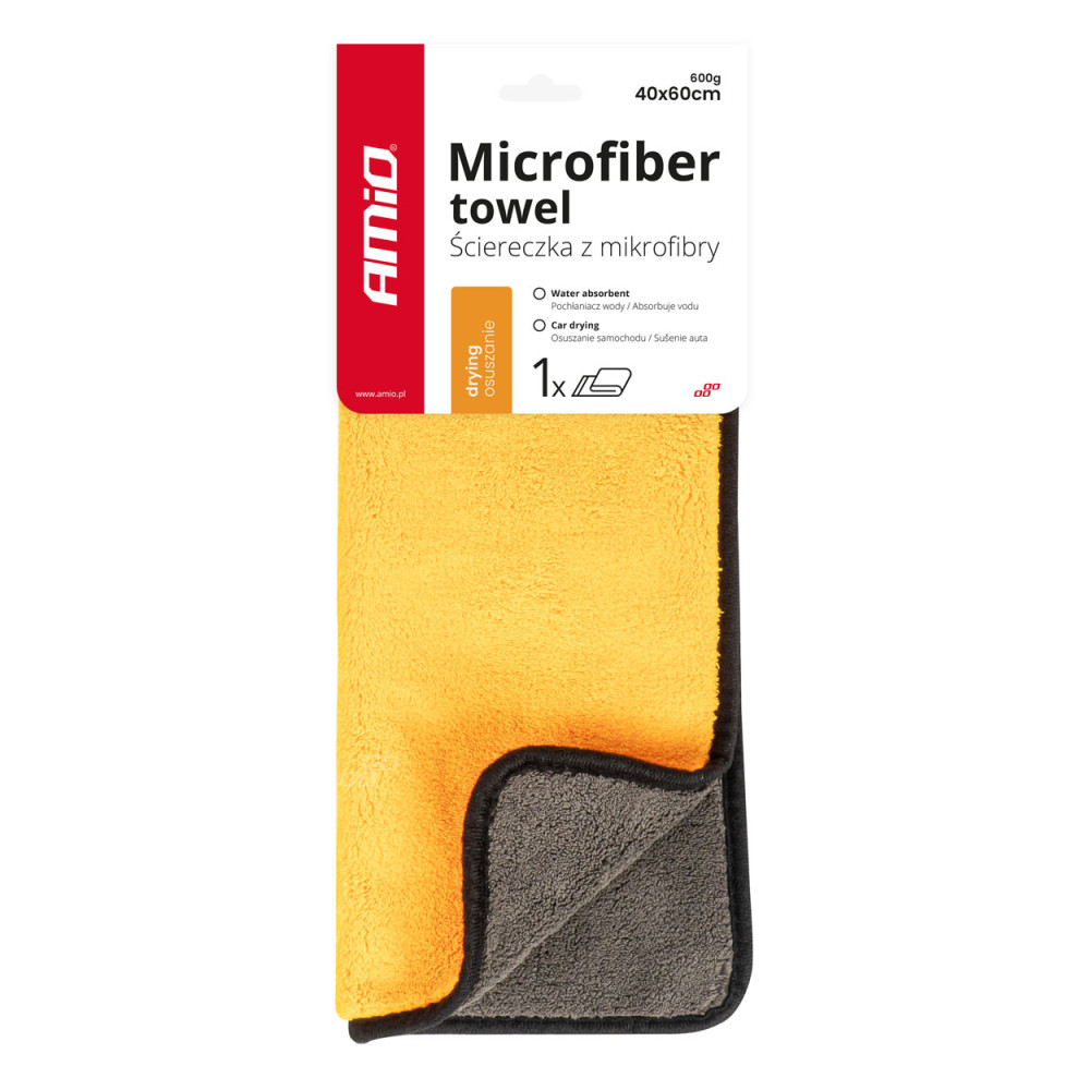 Mikrofiberduk handduk för att torka bilbilar lack 40x60 cm amio-03753