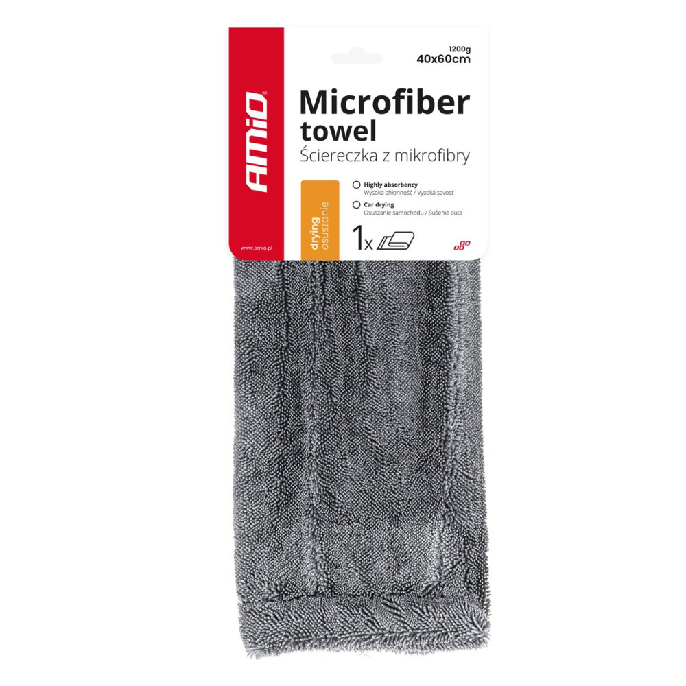 Mikrofiberduk handduk för att torka bilbilar lack 40x60 cm amio-03760