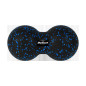 Duoboll dubbelbollmassageboll 12cm, svart-blå färg, material EPP, REBEL ACTIVE