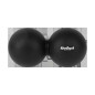Duoball dubbelboll för massage 6,2 cm, svart färg, silikonmaterial, REBEL ACTIVE