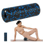Minirulle för massage, slät skumrulle 5x15cm, svart-blå färg, EPP-material, REBEL ACTIVE.