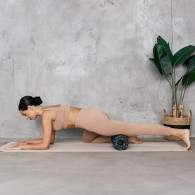 Massage roller, slät skumrulle 14x33cm, svart-blå färg, EPP-material, REBEL ACTIVE