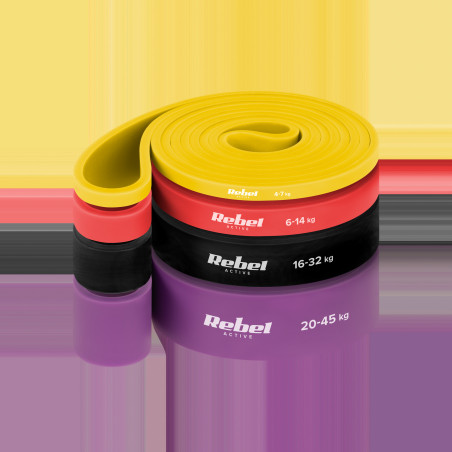 Elastiska träningsbandset - Power Band PLs-2, 4-45 kg, 4 band, REBEL ACTIVE