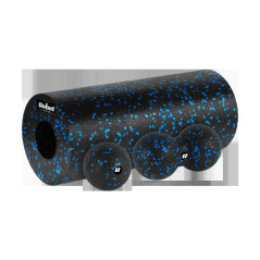 Massage roller set, roller, ball, duoball, 3 pieces, black-blue color, EPP material, REBEL ACTIVE. 

(Massagerullset, rulle, bol