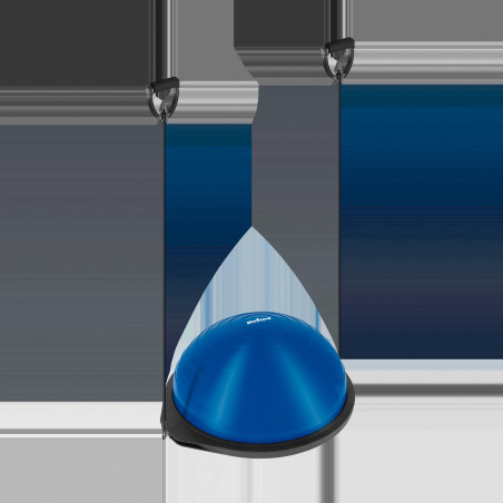 Halvboll för balansering, balanstränare 46cm + pump, REBEL ACTIVE