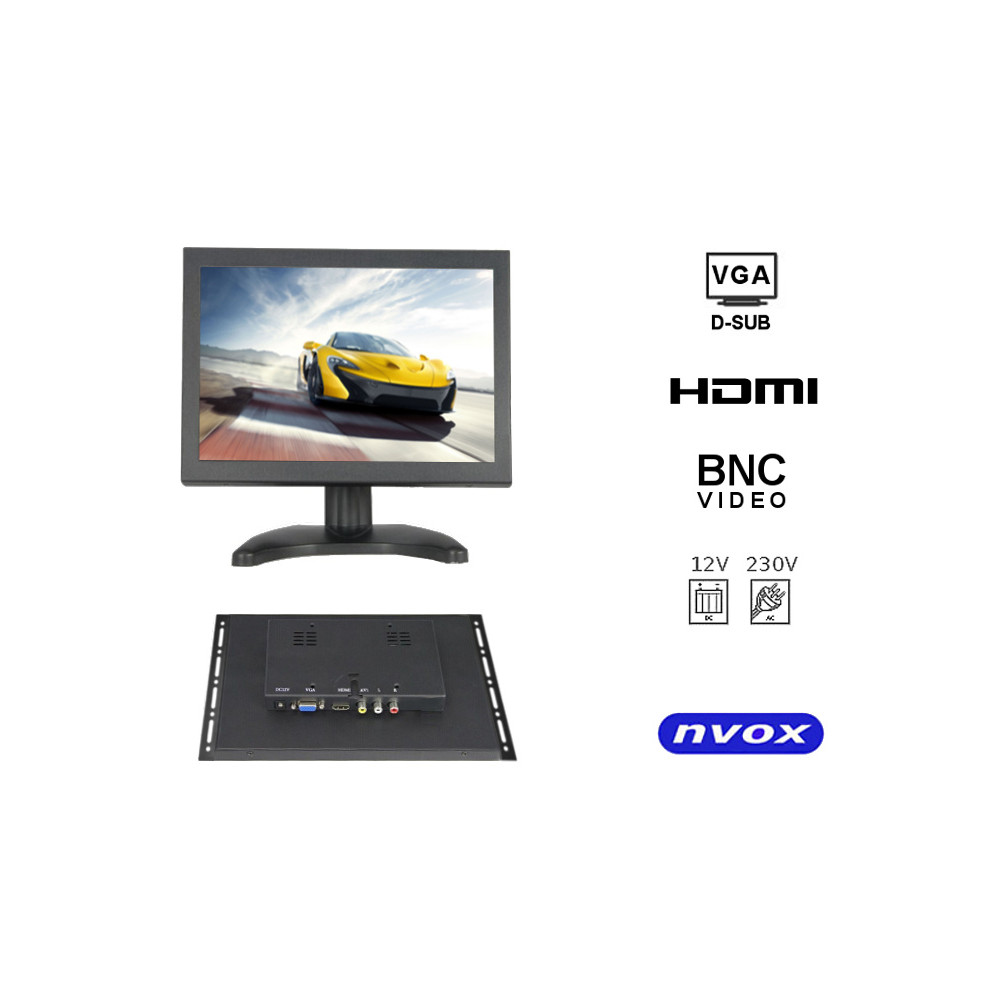 Monitor öppen ram led 8 tum vga hdmi av bnc 12v 230v