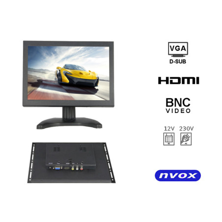 Monitor öppen ram led 8 tum vga hdmi av bnc 12v 230v