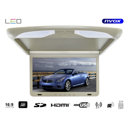 Hängande takmonterad LCD-skärm på 17 tum med LED, full HD, HDMI, USB, SD, IR och FM.