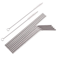 AG371A Metall sugrör set om 10 st silver