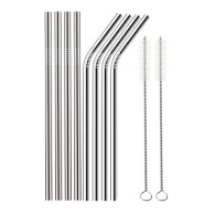 AG371A Metalowe słomki kpl 10 el. silver