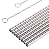 AG371A Metall sugrör set om 10 st silver