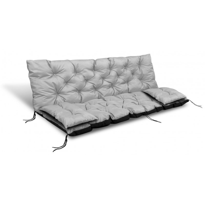 TRÄDGÅRDSSET 100x60x50CM + 2 KUDDAR 42X42 CM LJUSGRÅ