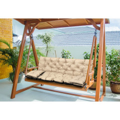 TRÄDGÅRDSSÄTT 100x60x50CM + 2 KUDDAR 42X42 CM BEIGE | HandlaSmidigt.se