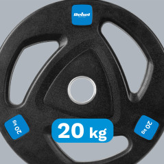 Belastad olympisk gjuten järnvikt 20 kg, gummibelagd, hål 51 mm, REBEL ACTIVE. | HandlaSmidigt.se