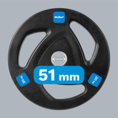 Belastad olympisk gjuten järnvikt 20 kg, gummibelagd, hål 51 mm, REBEL ACTIVE. | HandlaSmidigt.se