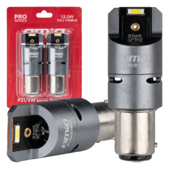 LED-lampor fullt Canbus pro P21/5W 2x1860 SMD vita 12V 24V AMIO-03605