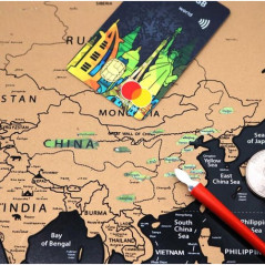 Världskarta - flaggskrapa + tillbehör 23442