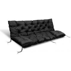 TRÄDGÅRDSSÄTT 100x60x50CM + 2 KUDDAR 42X42 CM SVART | HandlaSmidigt.se