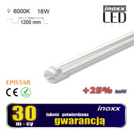 LED-lampa 120 cm 18 W T8 4000 K G13 kallt genomskinlig