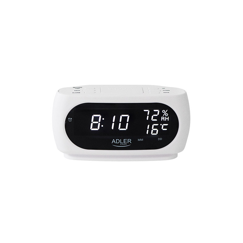 AD 1186 vit Klocka - väckarklocka med temperatur- och fuktmätning