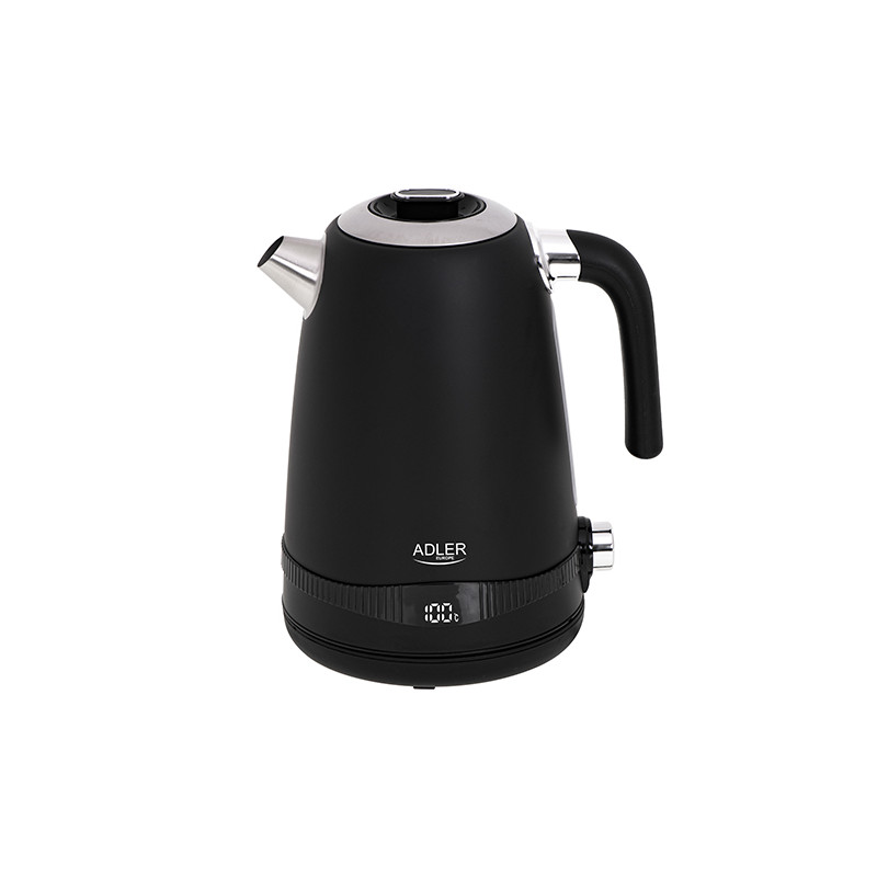 AD 1295 Svart metallvattenkokare 1,7 liter med LCD och temperaturreglering.