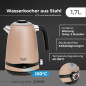 AD 1295 guld Vattenkokare i metall 1,7 l med LCD och temperaturreglering