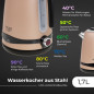 AD 1295 guld Vattenkokare i metall 1,7 l med LCD och temperaturreglering